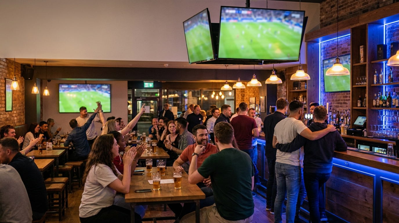 Ambiente de Mundial en un negocio local